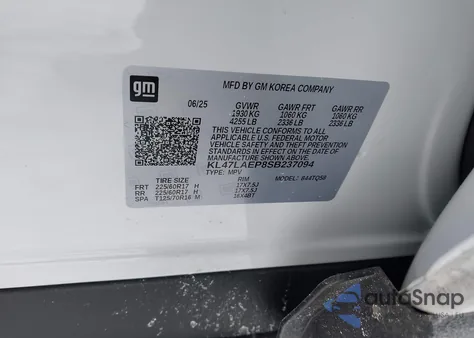 2025 Buick Envista Preferred from USA, damaged, VIN KL47LAEP8SB237094